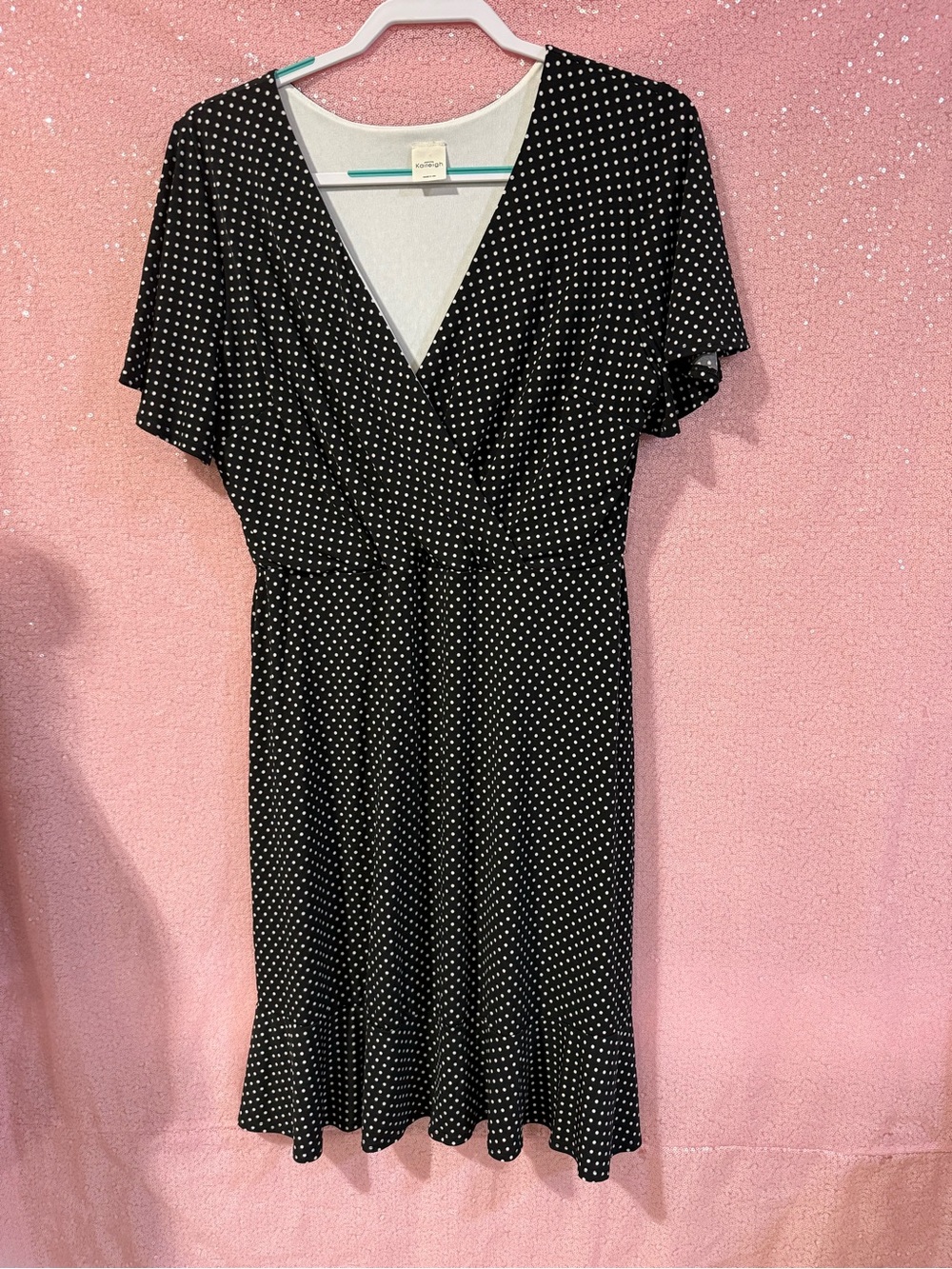 Kaileigh Black and White Polka Dot Mini Dress J1